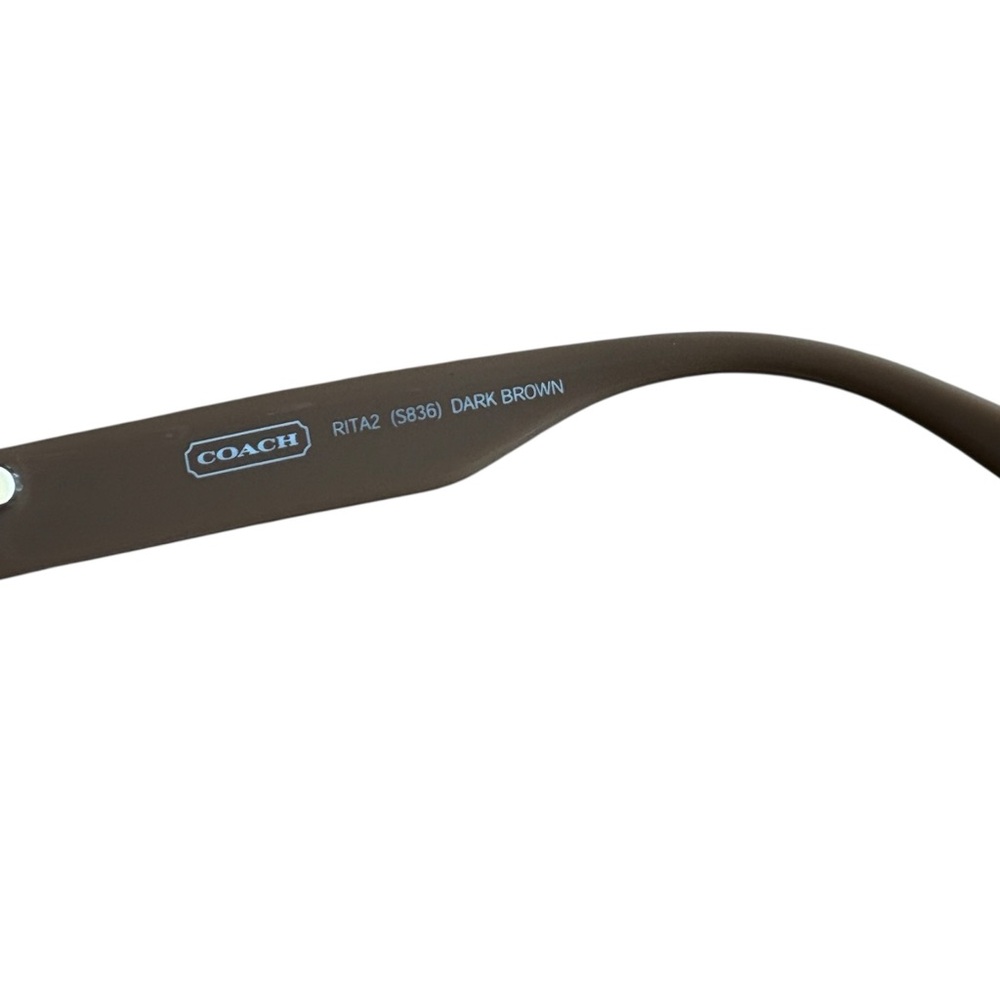 Coach Y2K Sunglasses – Brown Rectangular Frame with Logo Sides - Picture 7 of 7